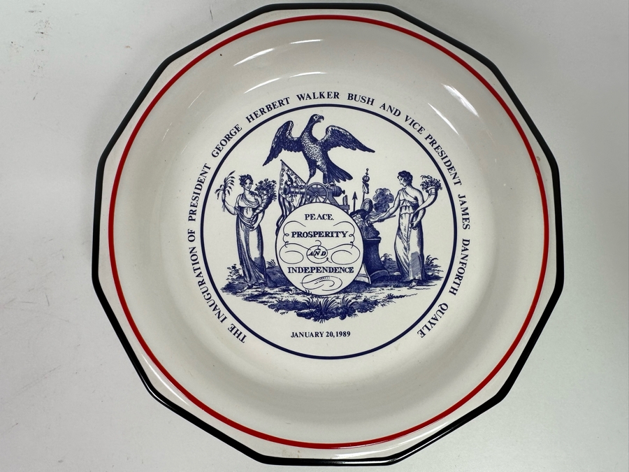 President George Herbert Walker Bush Presidential Inauguration Plate Jan 20, 1989 Pfaltzgraff 7W [Photo 2]