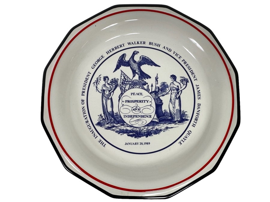 President George Herbert Walker Bush Presidential Inauguration Plate Jan 20, 1989 Pfaltzgraff 7W [Photo 1]