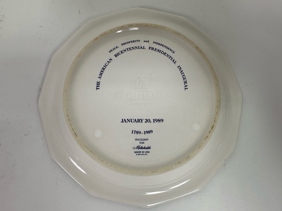President George Herbert Walker Bush Presidential Inauguration Plate Jan 20, 1989 Pfaltzgraff 7W [Photo 5]