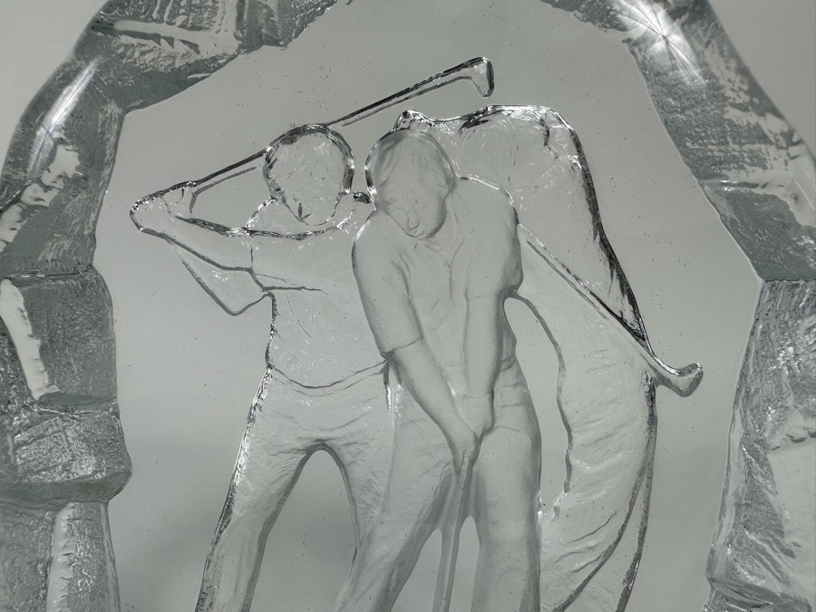 Signed Nybro Sweden Glass Golf Swing Paperweight 5W X 1D X 5.5H [Photo 4]