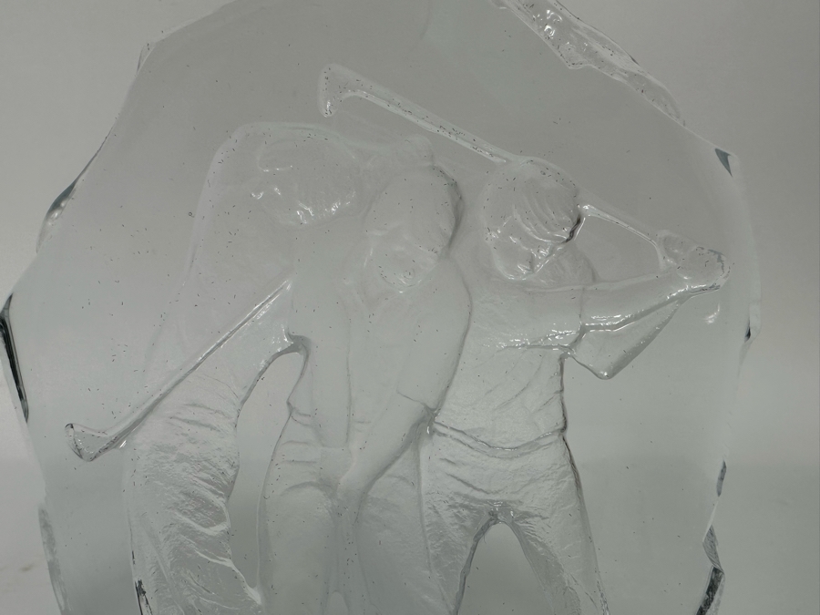 Signed Nybro Sweden Glass Golf Swing Paperweight 5W X 1D X 5.5H [Photo 5]