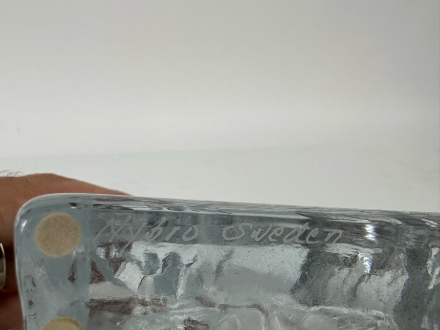 Signed Nybro Sweden Glass Golf Swing Paperweight 5W X 1D X 5.5H [Photo 6]