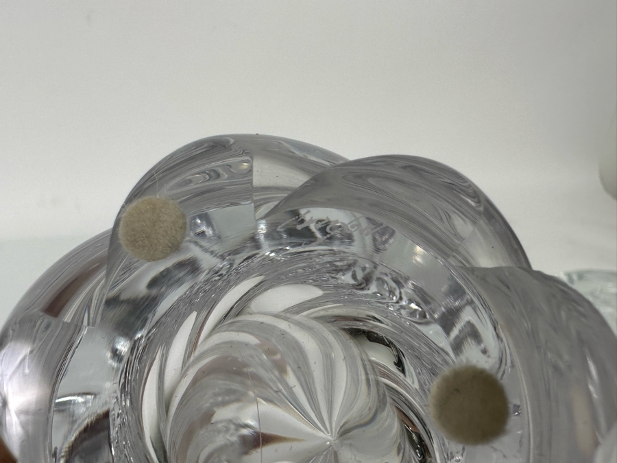 Signed Orrefors Handmade Vintage Swedish Art Glass Waterfall Vase 4.5W X 7H [Photo 7]