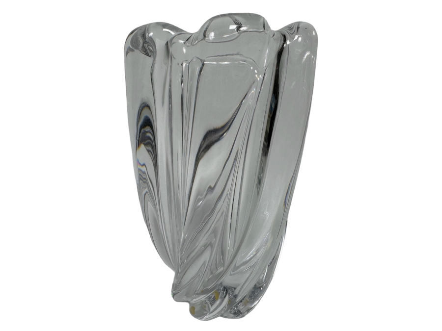 Signed Orrefors Handmade Vintage Swedish Art Glass Waterfall Vase 4.5W X 7H [Photo 1]
