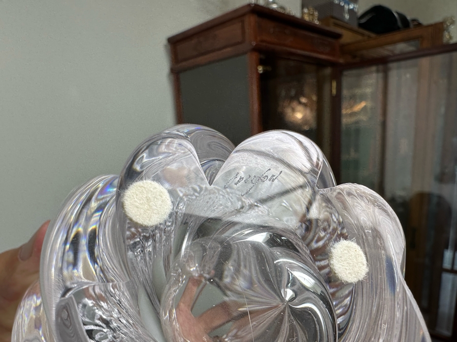 Signed Orrefors Handmade Vintage Swedish Art Glass Waterfall Vase 4.5W X 7H [Photo 8]