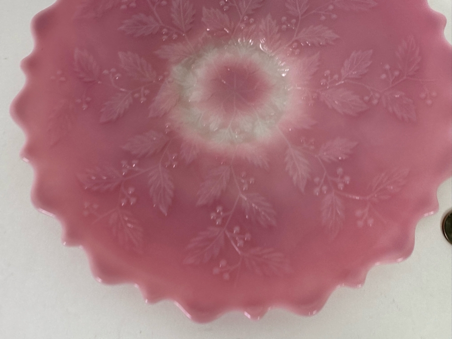 Vintage Signed Pink Fenton Glass Plate 10R [Photo 4]