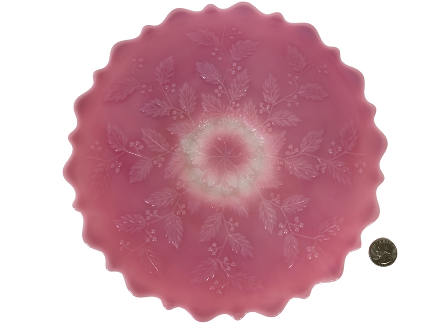 Vintage Signed Pink Fenton Glass Plate 10R [Photo 1]