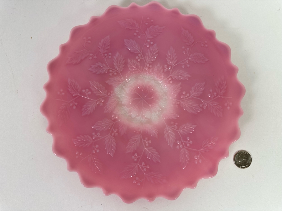 Vintage Signed Pink Fenton Glass Plate 10R [Photo 2]