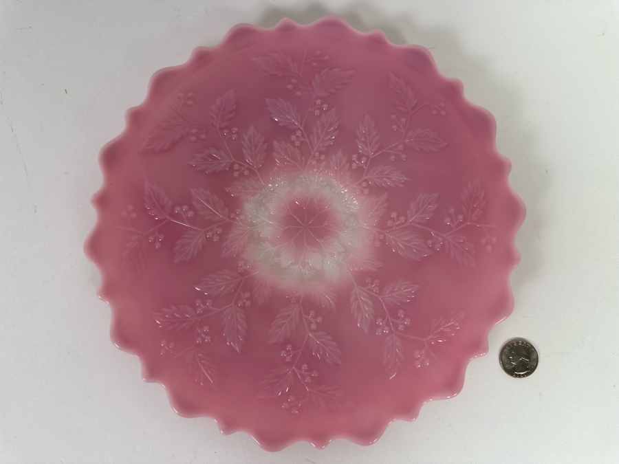Vintage Signed Pink Fenton Glass Plate 10R [Photo 3]