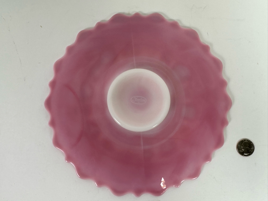 Vintage Signed Pink Fenton Glass Plate 10R [Photo 8]