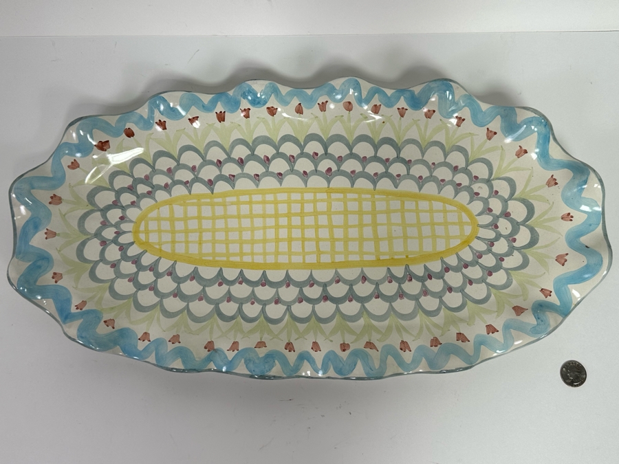 MacKenzie-Childs Hand Painted Platter 21.5W X 11D X 2H [Photo 3]