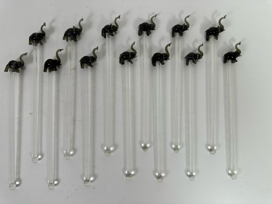 Thirteen Glass Stirring Rods With Elephant Finial 8L [Photo 2]