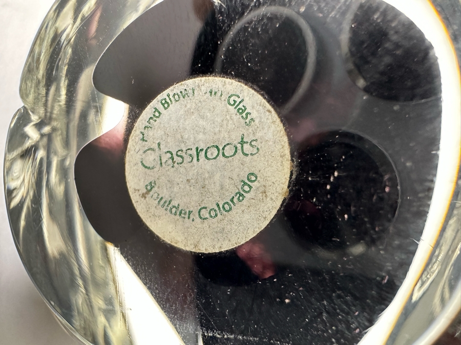 Hand Blown Glass Bear Figurine By Glassroots Boulder, CO 5W X 3D X 3H [Photo 8]