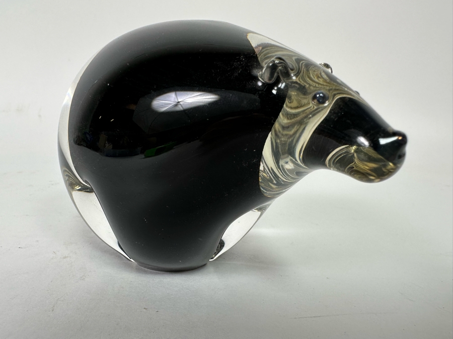 Hand Blown Glass Bear Figurine By Glassroots Boulder, CO 5W X 3D X 3H [Photo 4]