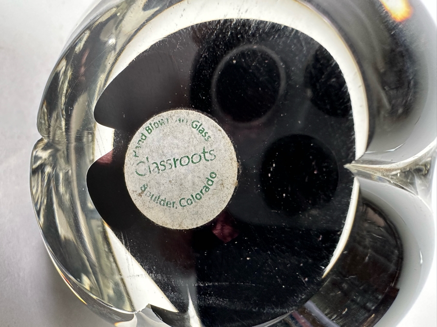 Hand Blown Glass Bear Figurine By Glassroots Boulder, CO 5W X 3D X 3H [Photo 7]