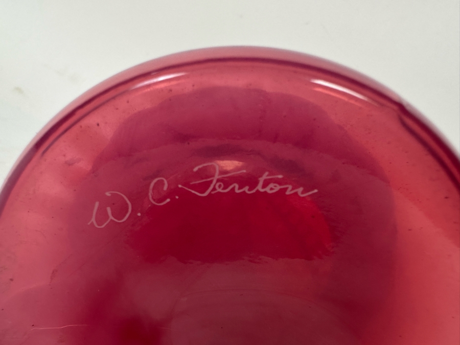 Signed W. C. Fenton Glass Vase [Photo 10]