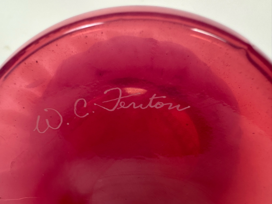 Signed W. C. Fenton Glass Vase [Photo 11]