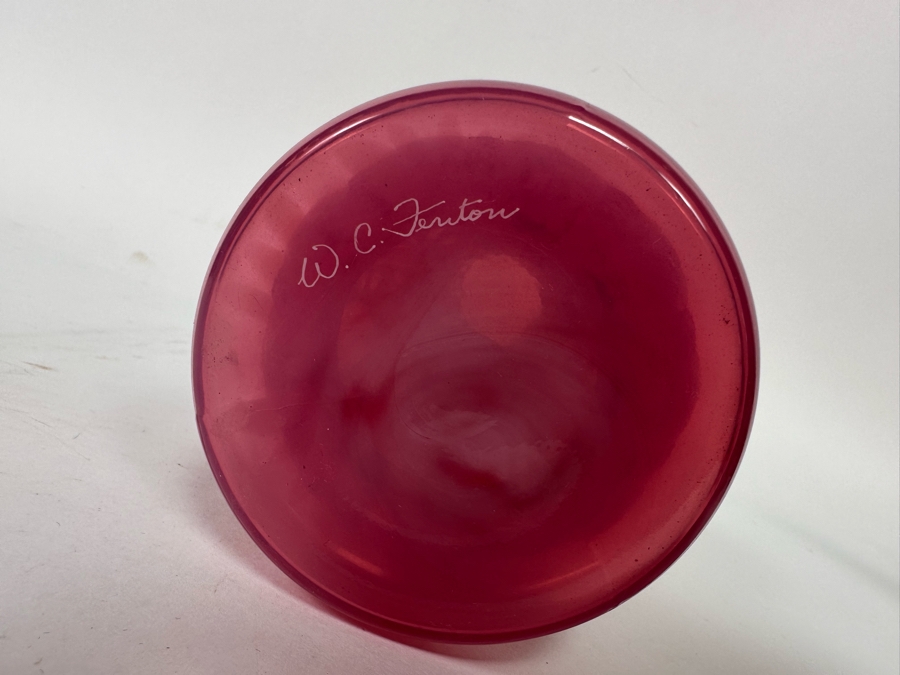 Signed W. C. Fenton Glass Vase [Photo 8]
