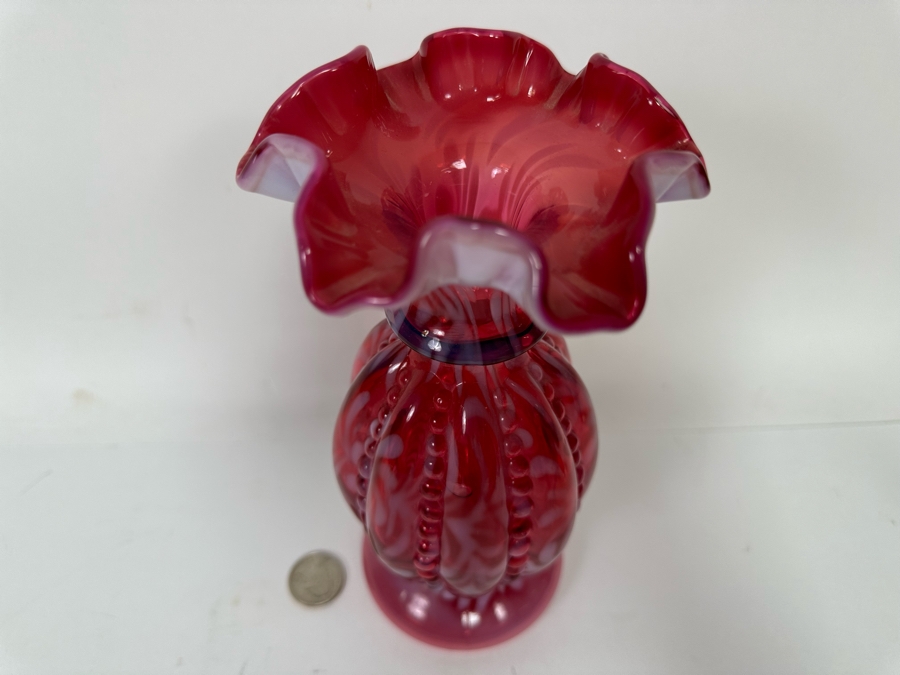Signed W. C. Fenton Glass Vase [Photo 4]