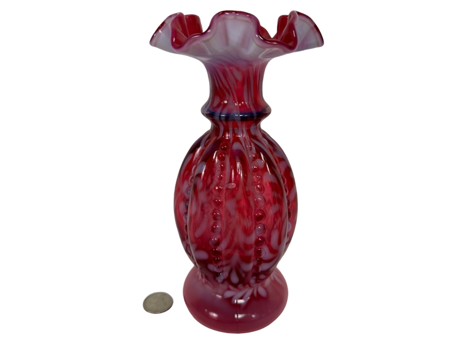Signed W. C. Fenton Glass Vase [Photo 1]