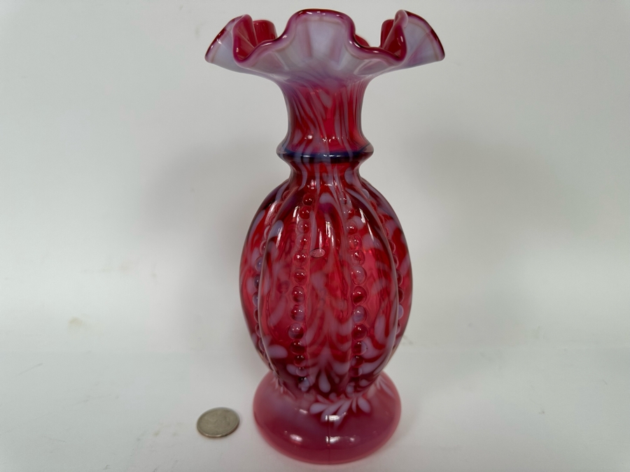 Signed W. C. Fenton Glass Vase [Photo 3]