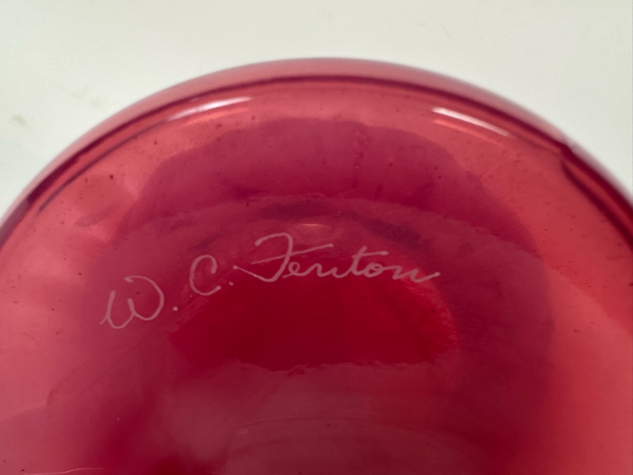 Signed W. C. Fenton Glass Vase [Photo 9]