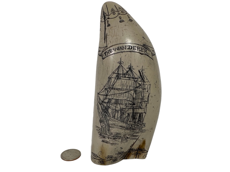 Faux Decorative Scrimshaw 6.5H [Photo 1]