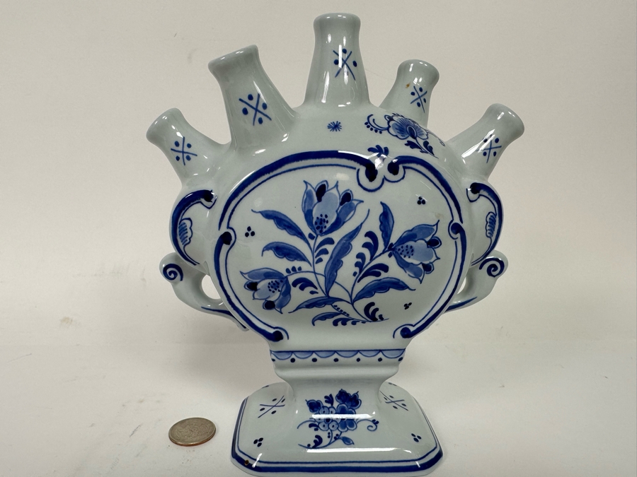 Delft Porcelain Vase 6.5W X 3D X 8H Retails $277 [Photo 2]