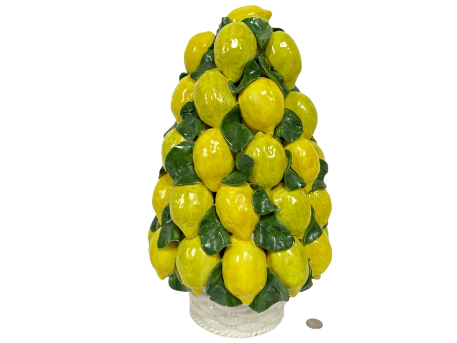 Intrada Italy Centerpiece Ceramic Lemon Topiary Sculpture 11W X 17.5H [Photo 1]