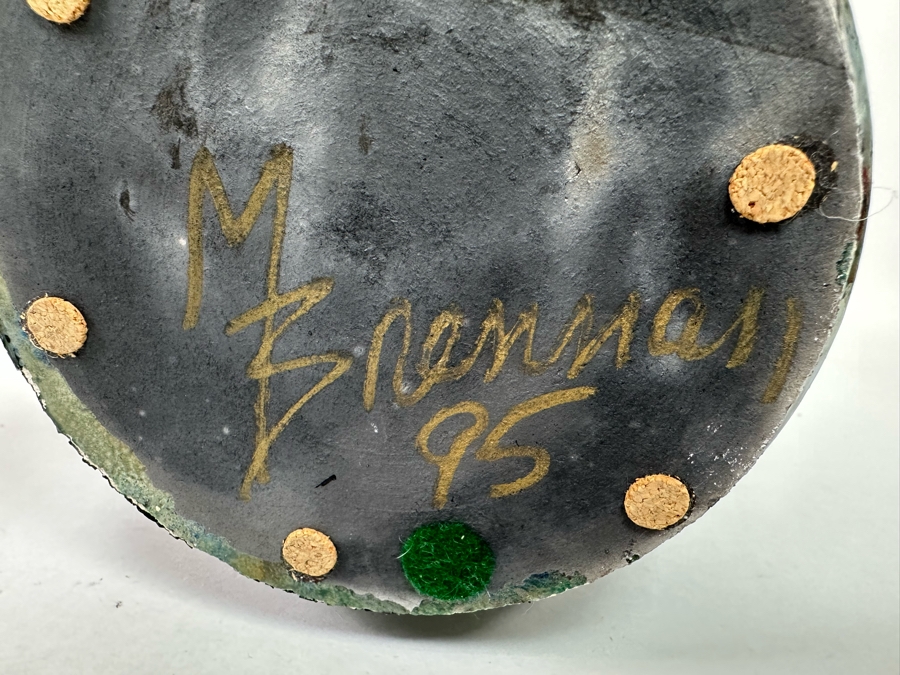 Art Studio Brutalist Raku Pottery Vase By Mike Brennan Laguna Beach Signed 13H [Photo 9]