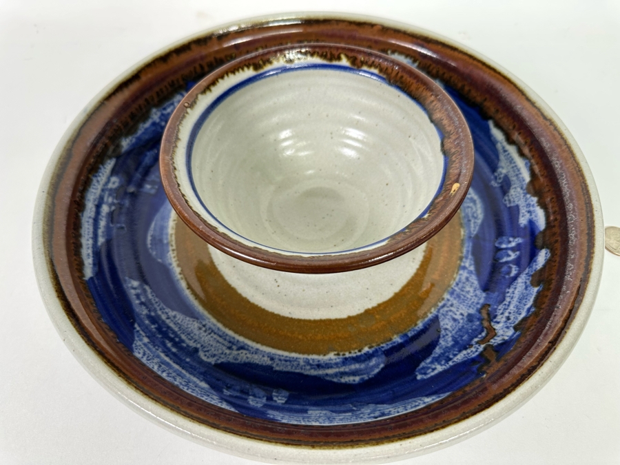Signed Chips & Dips Art Pottery 12.5W X 3.5H [Photo 2]