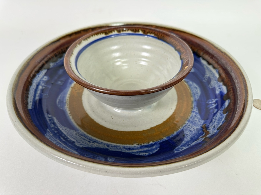Signed Chips & Dips Art Pottery 12.5W X 3.5H [Photo 3]