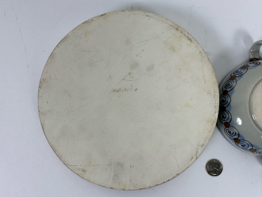 Pair Of Ken Edwards Handmade Signed Mexican Pottery Pieces El Palomar Mexico 9.5W And 5W [Photo 7]