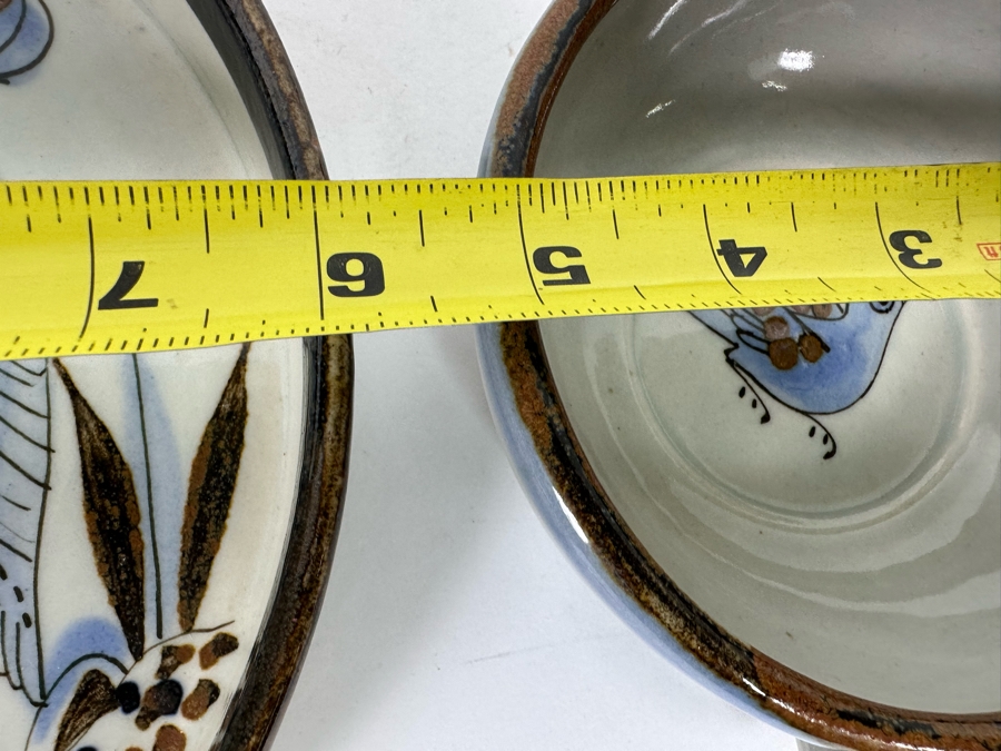 Pair Of Ken Edwards Handmade Signed Mexican Pottery Pieces El Palomar Mexico 9.5W And 5W [Photo 11]
