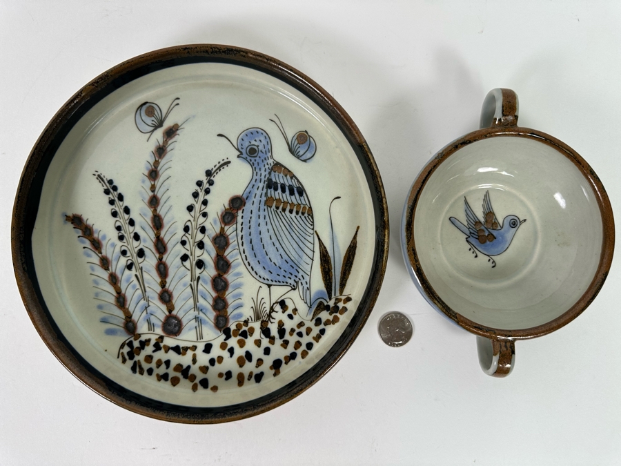Pair Of Ken Edwards Handmade Signed Mexican Pottery Pieces El Palomar Mexico 9.5W And 5W [Photo 3]