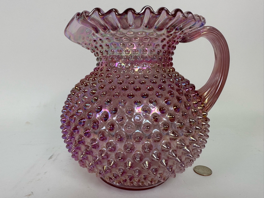 Vintage Fenton Glass Hobnail Pitcher 7.5H [Photo 2]