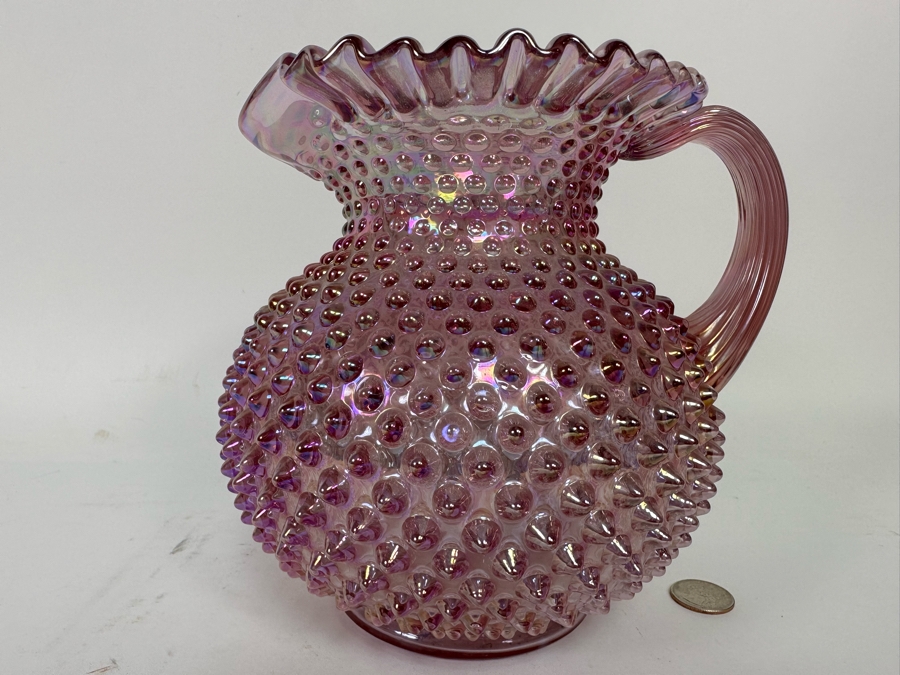 Vintage Fenton Glass Hobnail Pitcher 7.5H [Photo 3]