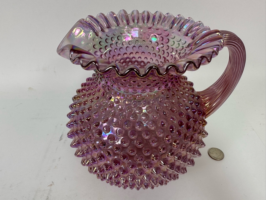 Vintage Fenton Glass Hobnail Pitcher 7.5H [Photo 4]