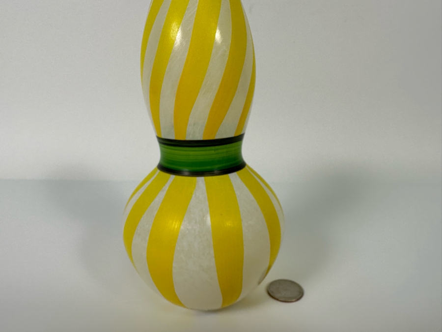 Kosta Boda Hand Painted Glass Vase, Signed 7.5H [Photo 5]
