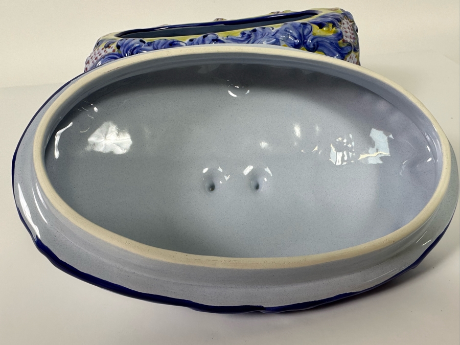 Vestal Hand Painted Covered Dish Alcobach Portugal 11.5W X 9D X 7H [Photo 7]