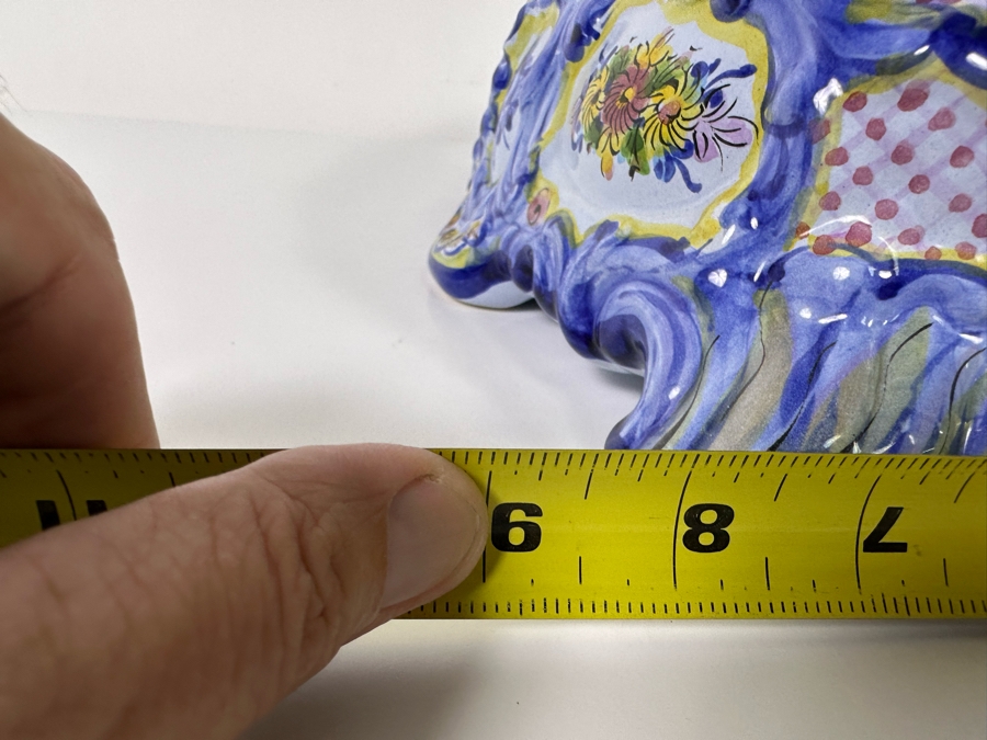 Vestal Hand Painted Covered Dish Alcobach Portugal 11.5W X 9D X 7H [Photo 11]