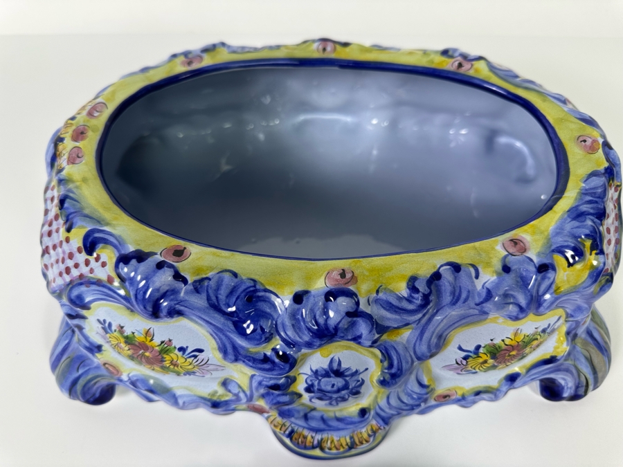 Vestal Hand Painted Covered Dish Alcobach Portugal 11.5W X 9D X 7H [Photo 6]