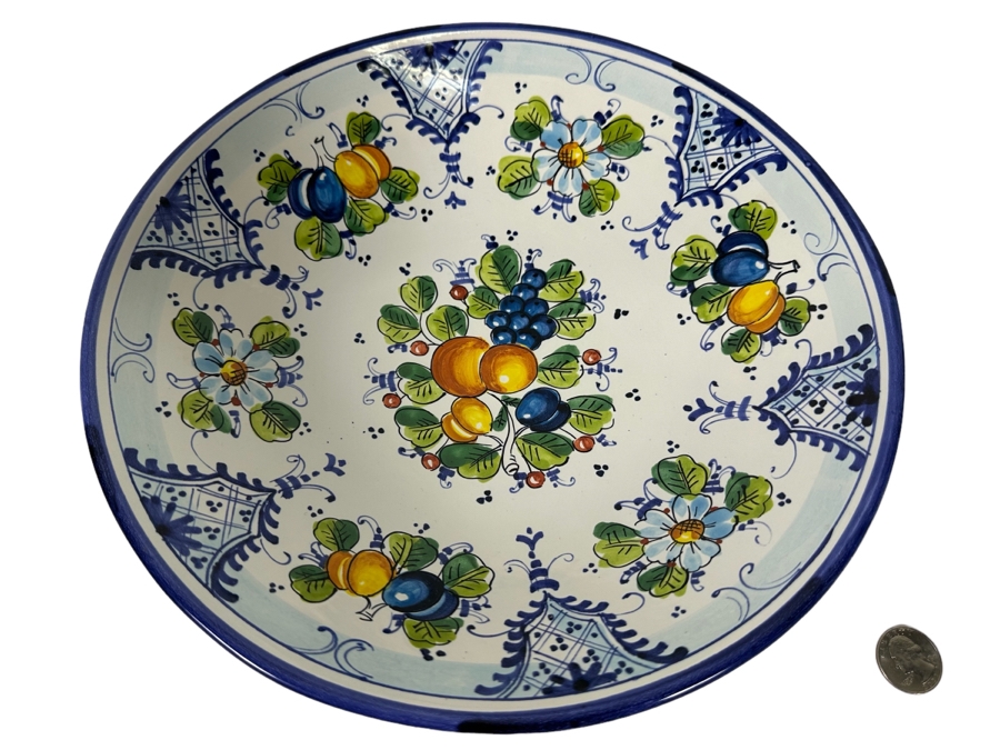 Hand Painted Studio Chironi Tuscan Ceramic Italian Bowl 11W X 2.5H