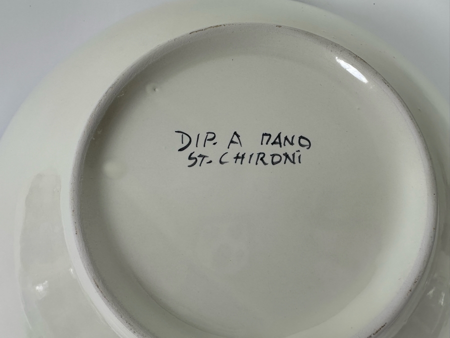 Hand Painted Studio Chironi Tuscan Ceramic Italian Bowl 11W X 2.5H [Photo 7]