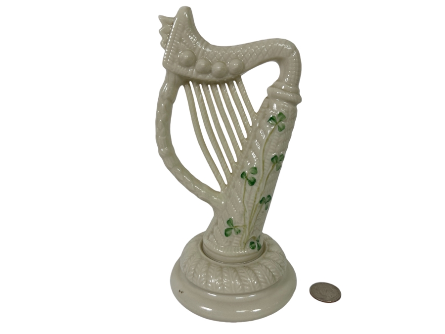 Beleek Irish Harp Figurine 4.5W X 8H