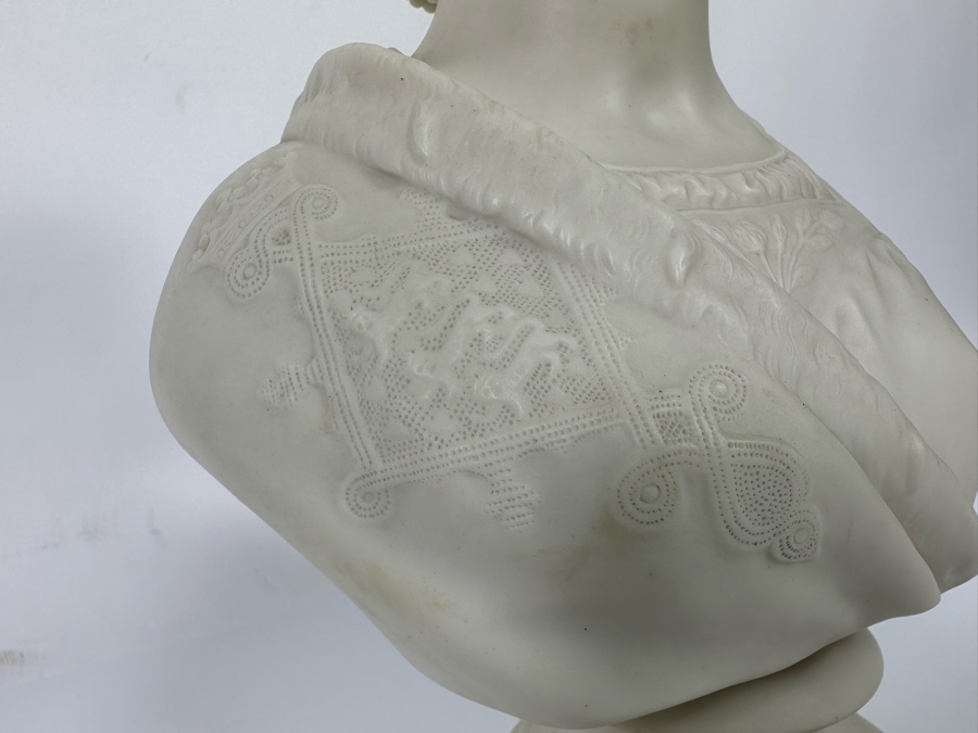 Antique 1863 Copeland Parian Ware Bust Of Diana, A Royal Princess For The Crystal Palace Art Union Felix Martin Miller Sculpture Published Feb 1863 7W X 12H [Photo 12]