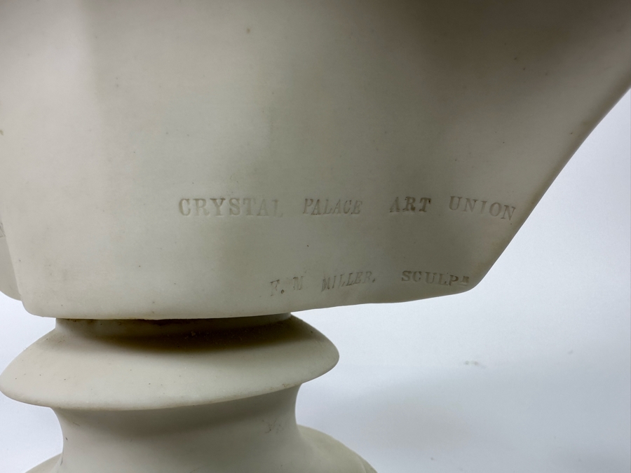 Antique 1863 Copeland Parian Ware Bust Of Diana, A Royal Princess For The Crystal Palace Art Union Felix Martin Miller Sculpture Published Feb 1863 7W X 12H [Photo 8]