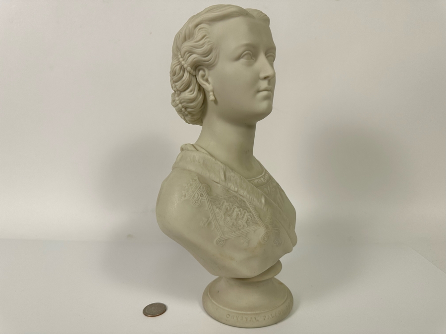 Antique 1863 Copeland Parian Ware Bust Of Diana, A Royal Princess For The Crystal Palace Art Union Felix Martin Miller Sculpture Published Feb 1863 7W X 12H [Photo 6]