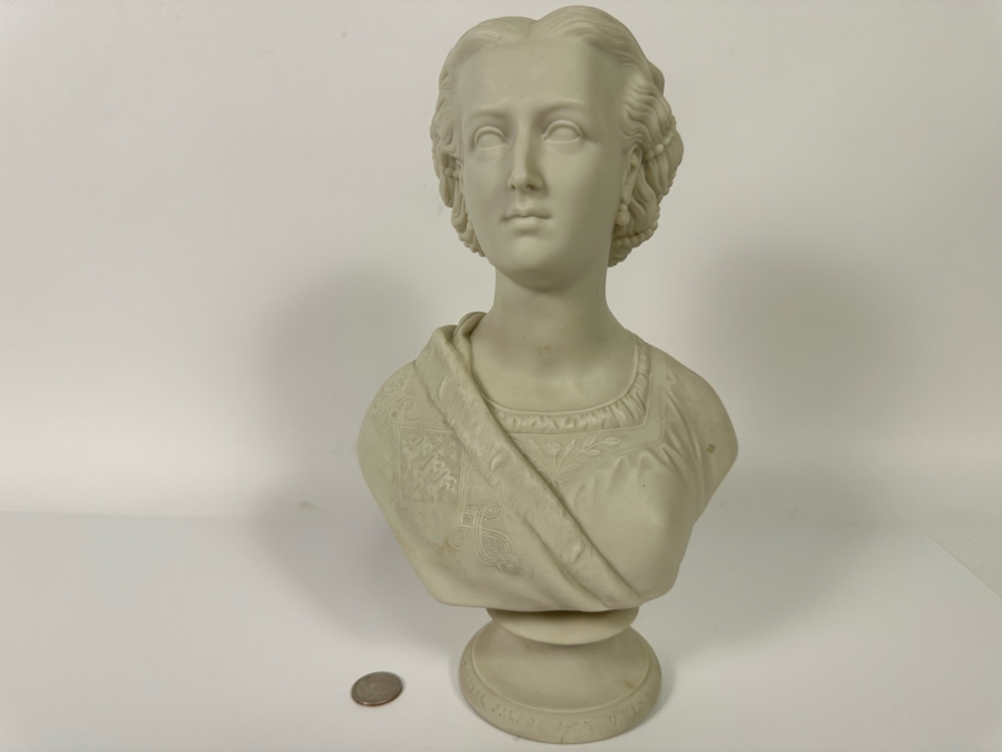 Antique 1863 Copeland Parian Ware Bust Of Diana, A Royal Princess For ...