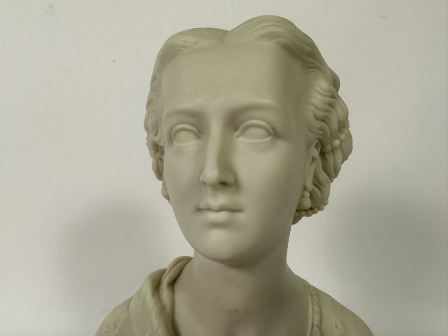 Antique 1863 Copeland Parian Ware Bust Of Diana, A Royal Princess For The Crystal Palace Art Union Felix Martin Miller Sculpture Published Feb 1863 7W X 12H [Photo 3]